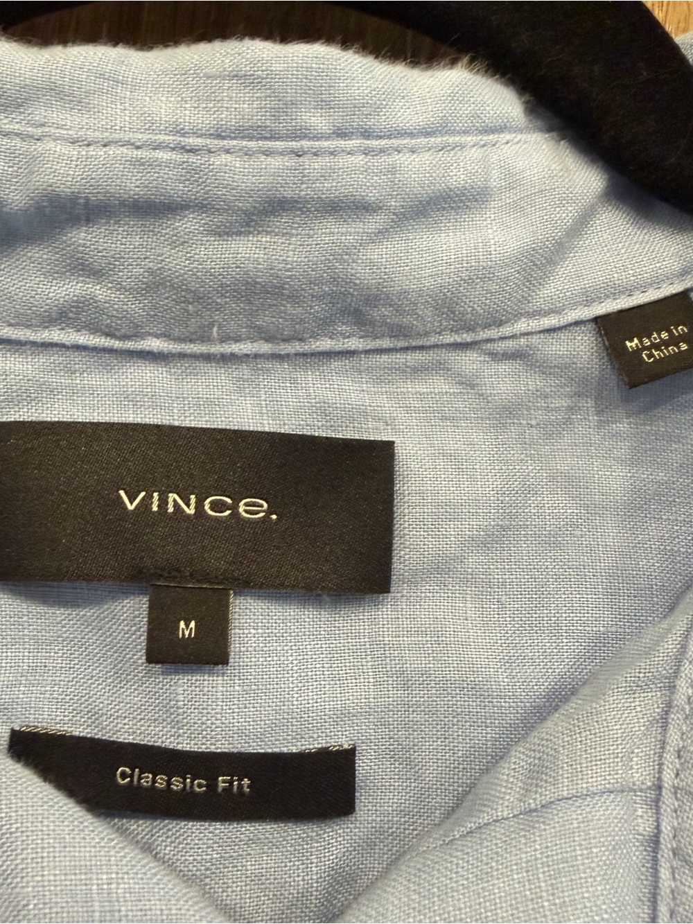 VINCE Light Blue Short-Sleeve Linen Shirt, men, M - Picture 3 of 7
